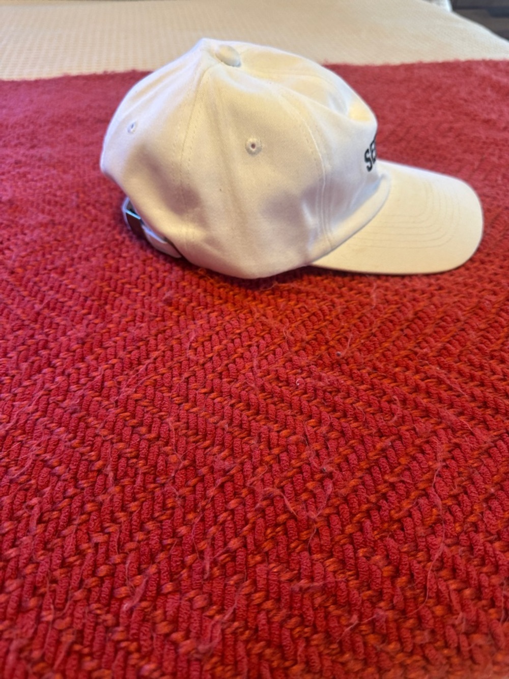 "Seek Jesus" White Baseball Cap - Picture 4 of 5